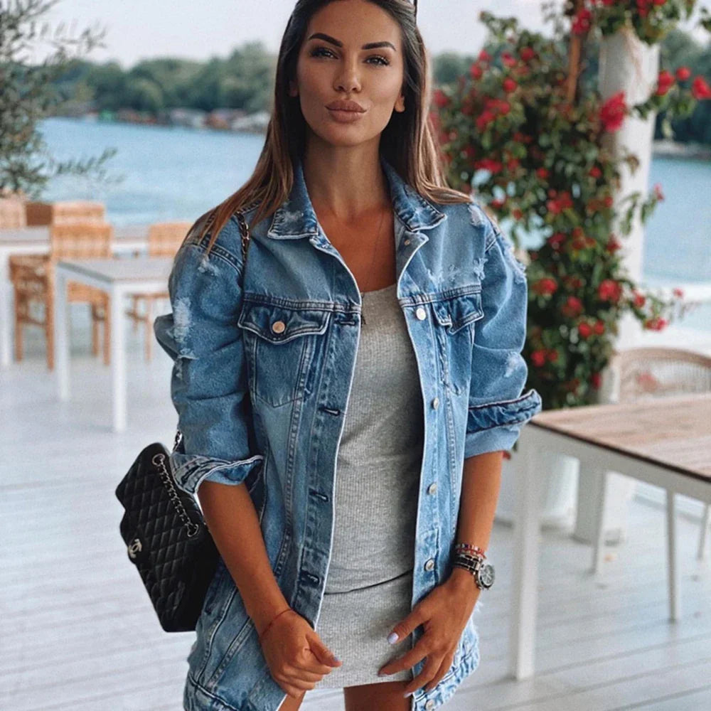 Dania – Oversized jas met knoopsluiting en borstzakken voor casual comfort