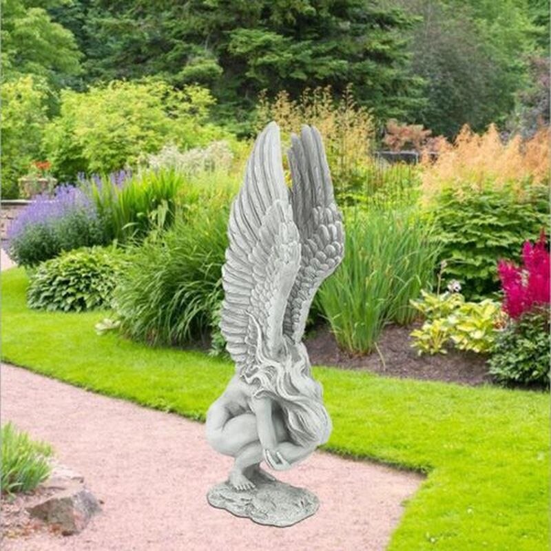 EternalGrace - Droevige Engel Gedenkbeeld voor Tuin