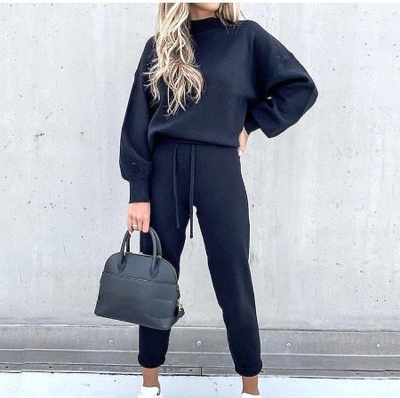 Lotte - Casual Tweedelige Set met Lange Mouwen en Ronde Hals