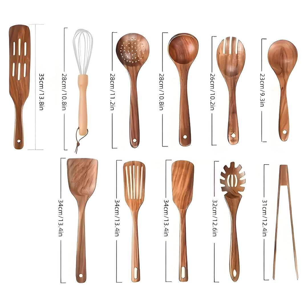 WoodCrafters – Wooden Essentials Kookgerei voor pannen met antiaanbaklaag