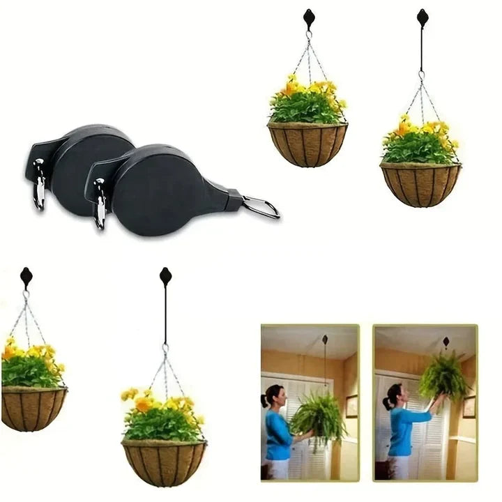 HangEase - Ruimtebesparende plantenhanger met verstelbare hoogte en huisdierbescherming |1+1 Gratis