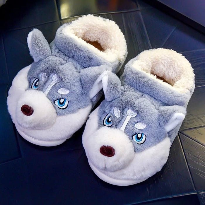 PawSnug – Gezellige huskypantoffels met schattig hondengezichtje en zachte pasvorm