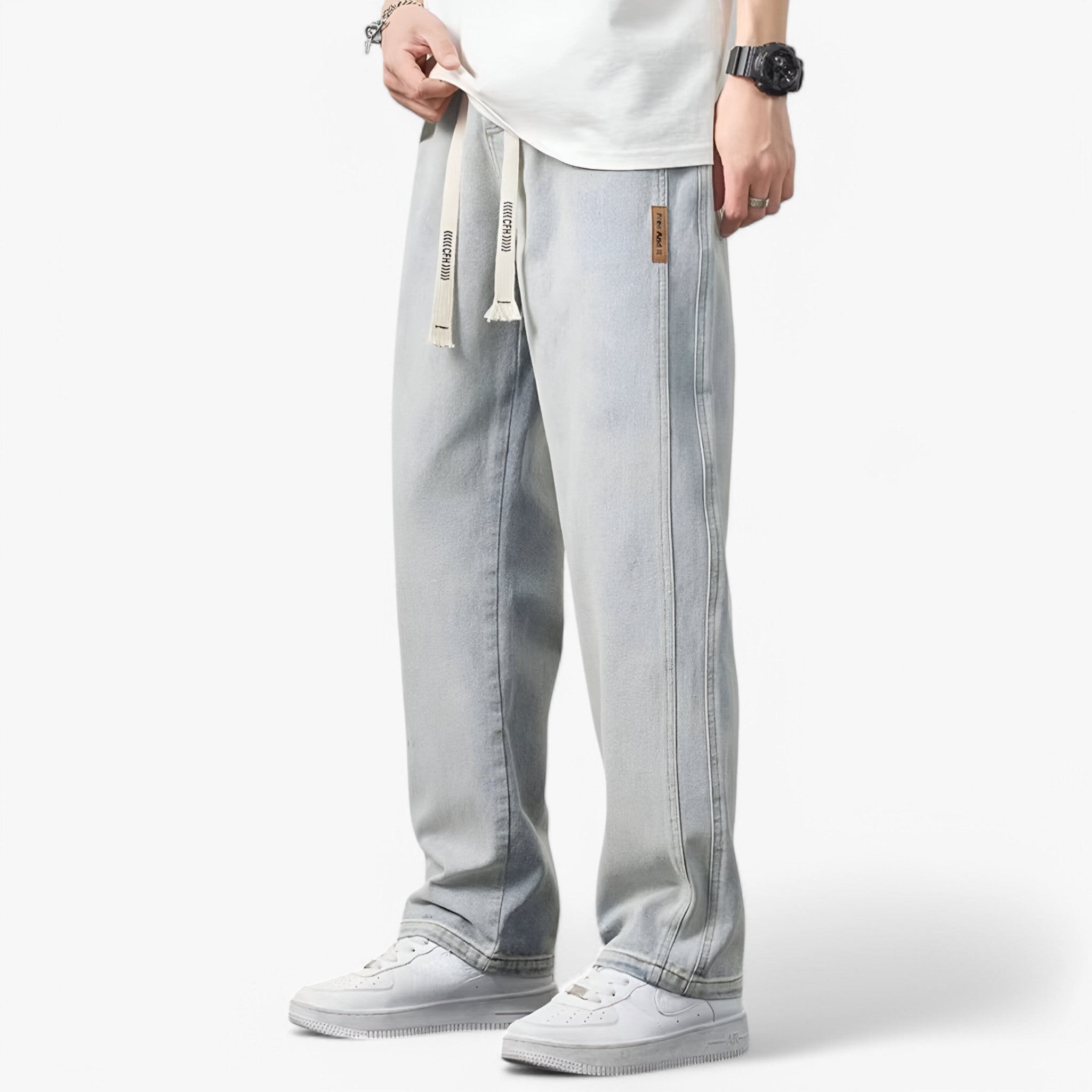Jake – Relaxte wijde broek met functionele zakken en comfortabele tailleband
