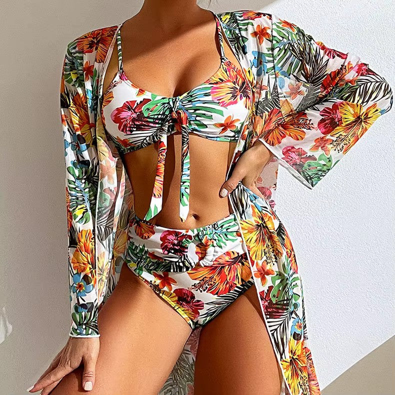 Zaria – Trendy bikiniset met hoge taille en stijlvolle cover-up