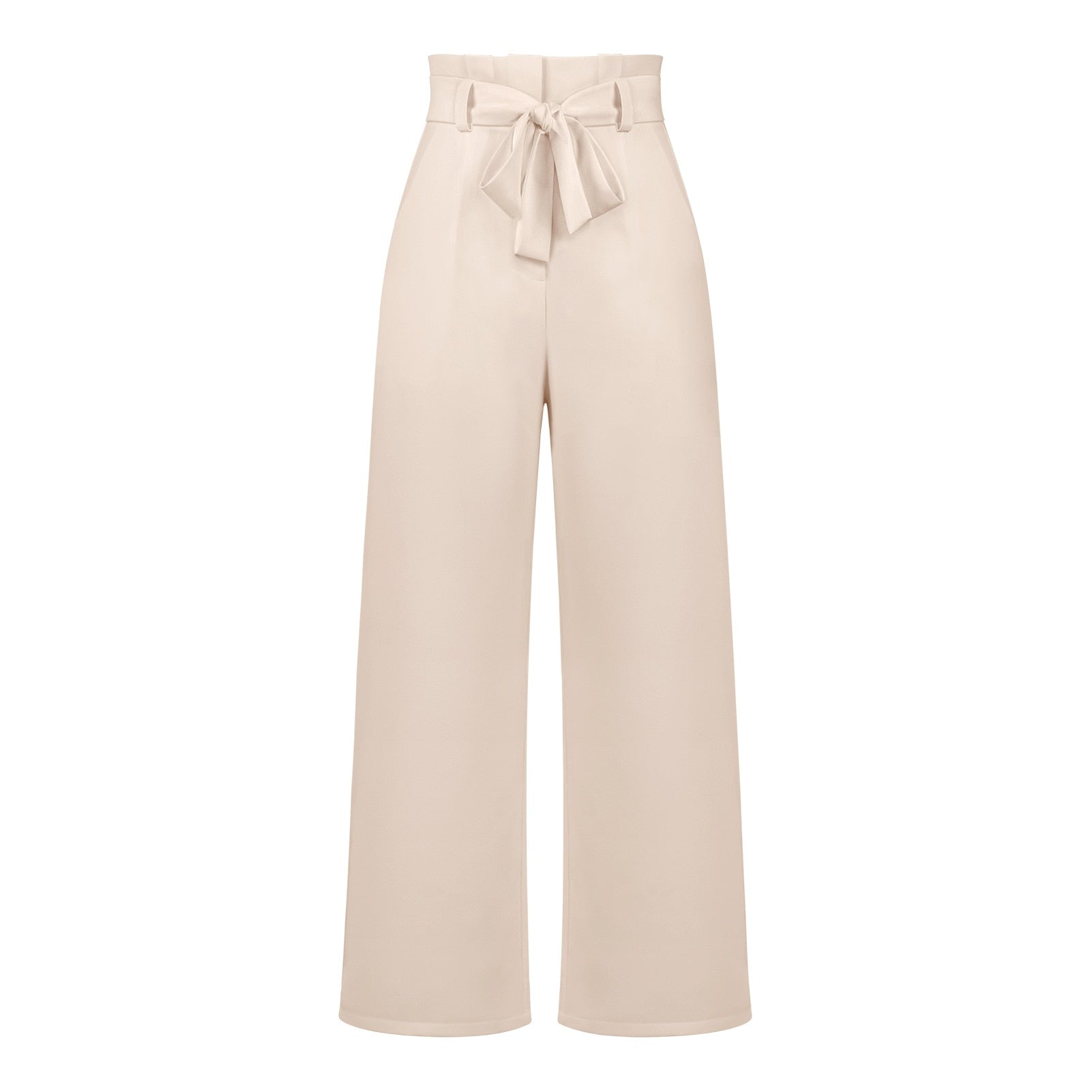 Isabella - Klassieke wijde broek met hoge taille en strikceintuur
