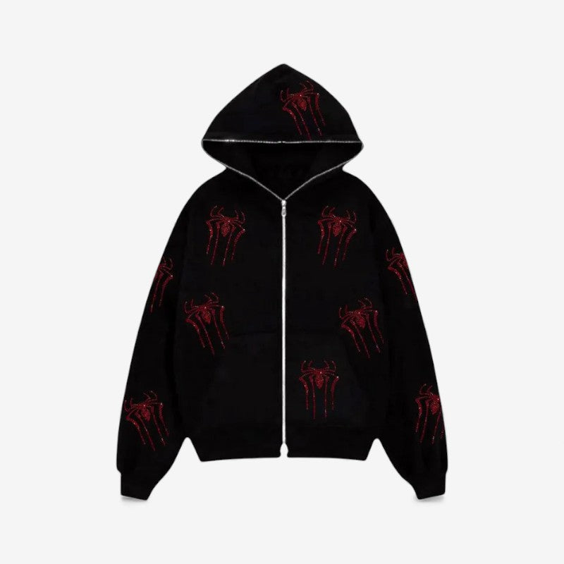 Arianna – Lange Mouw Hoodie met Ritssluiting en Zijzakken