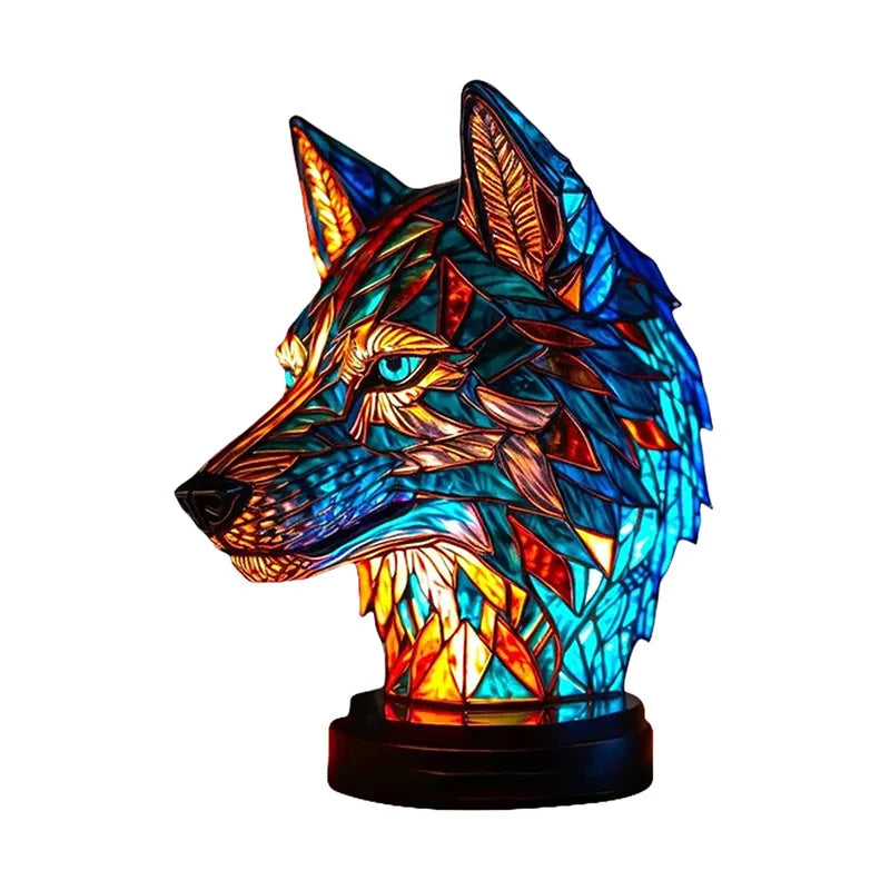 LuminaWild – Handgemaakte Hars Kunstlamp met 14 Kleurrijke Diermotieven