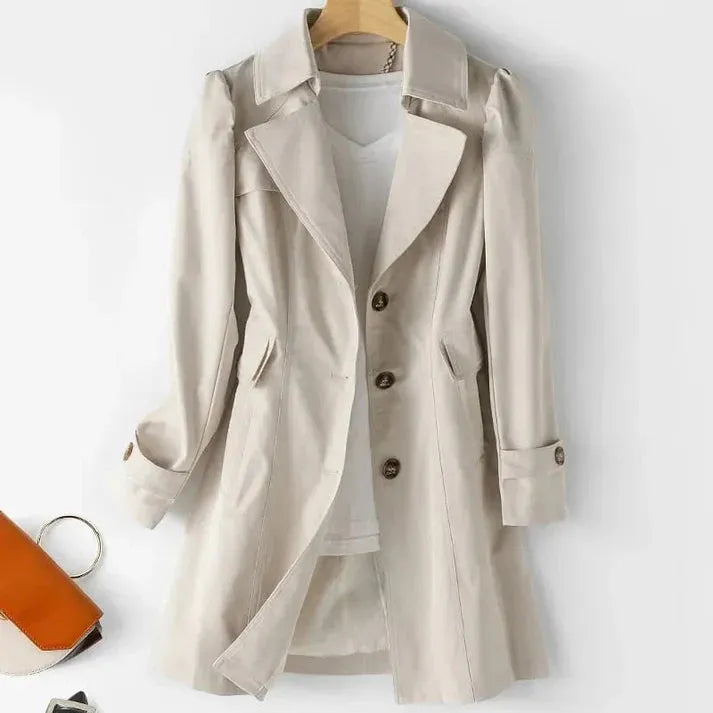 Grace - Stijlvolle Trench Coat met Verstelbare Mouwen en Veilige Zakken