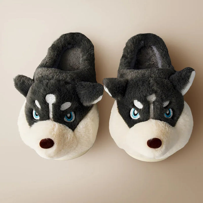 PawSnug – Gezellige huskypantoffels met schattig hondengezichtje en zachte pasvorm