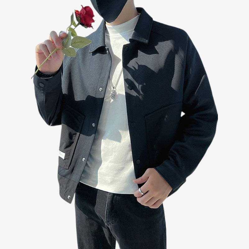 Jaxon - Lange Mouw Jack met Omlaag Kraag en Knoopsluiting