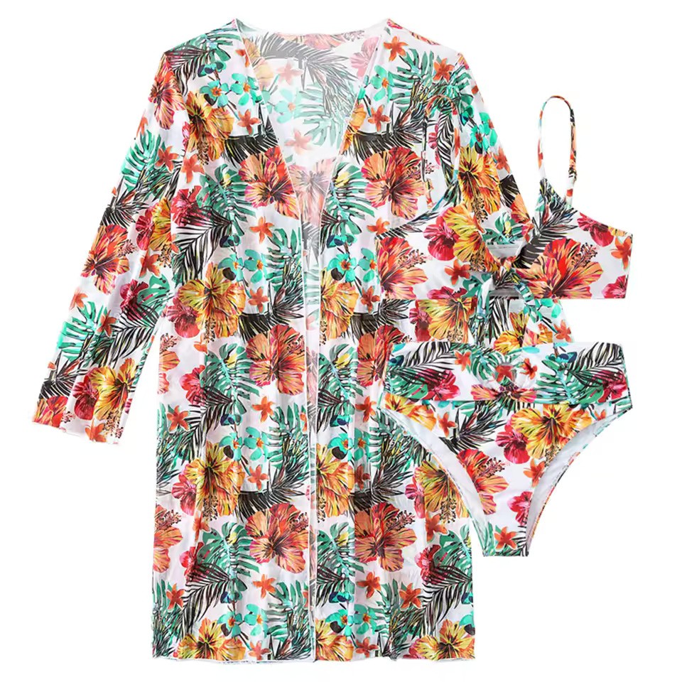 Zaria – Trendy bikiniset met hoge taille en stijlvolle cover-up