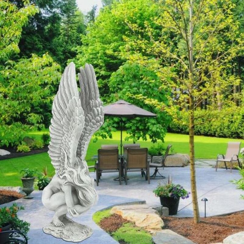 EternalGrace - Droevige Engel Gedenkbeeld voor Tuin