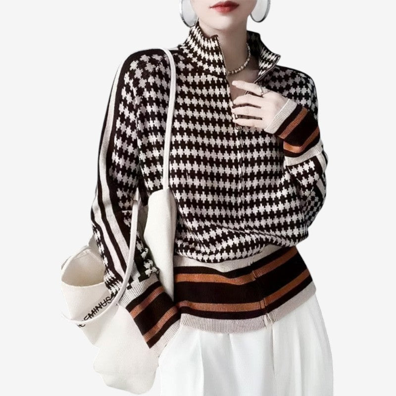 Amira – Jack met lange mouwen opstaande kraag en ritssluiting