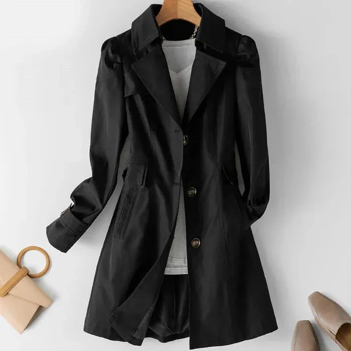 Grace - Stijlvolle Trench Coat met Verstelbare Mouwen en Veilige Zakken