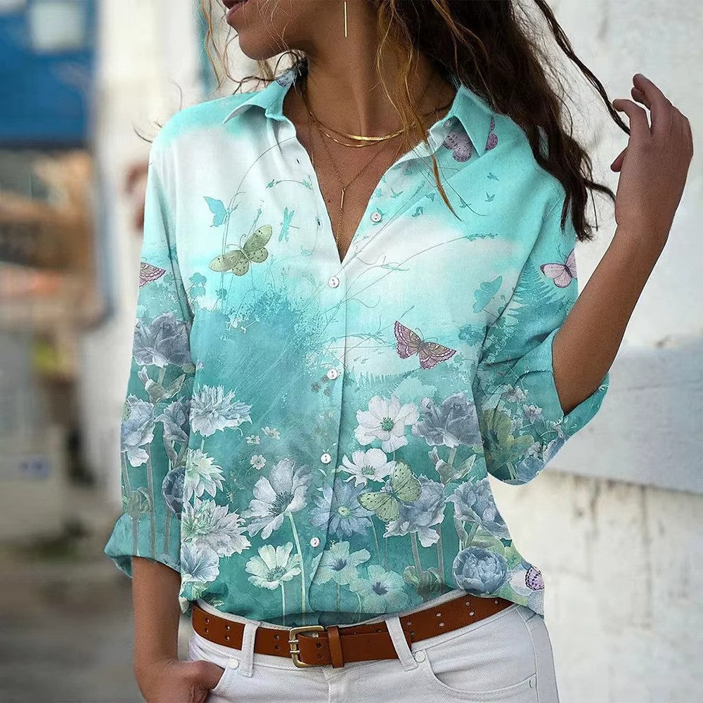 Brani - Elegant overhemd met knoopsluiting en bloemenprint