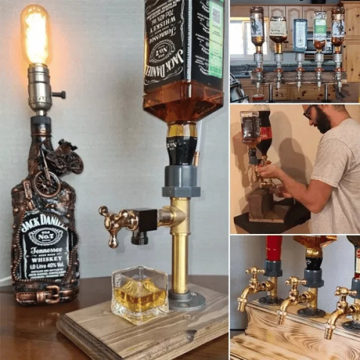 PourLoom - Elegante houten drankdispenser met tijdloos silhouet en soepel stromende kraan