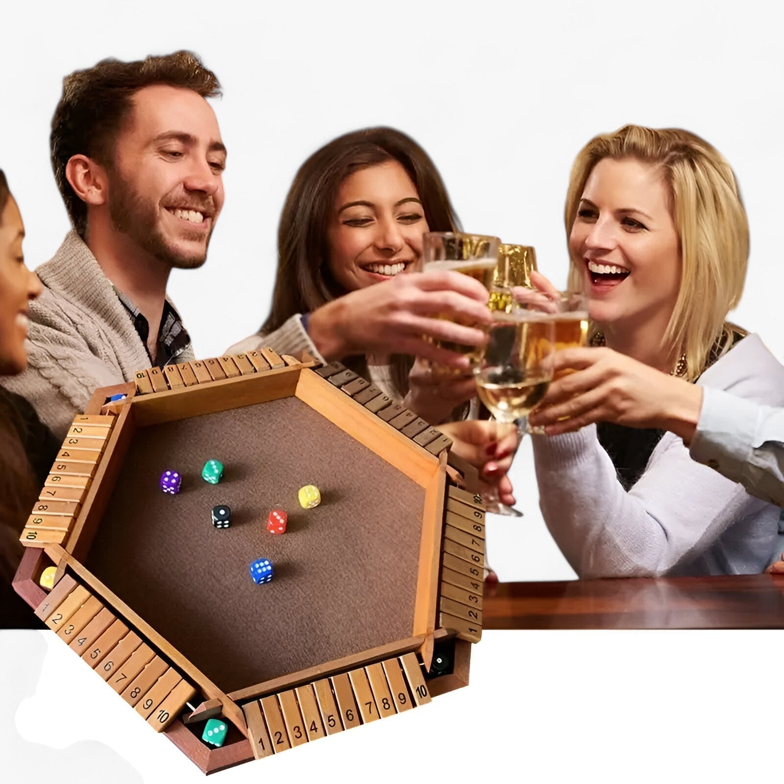GameCraft - Modern houten dobbelspel met dobbelstenen voor plezier en strategie