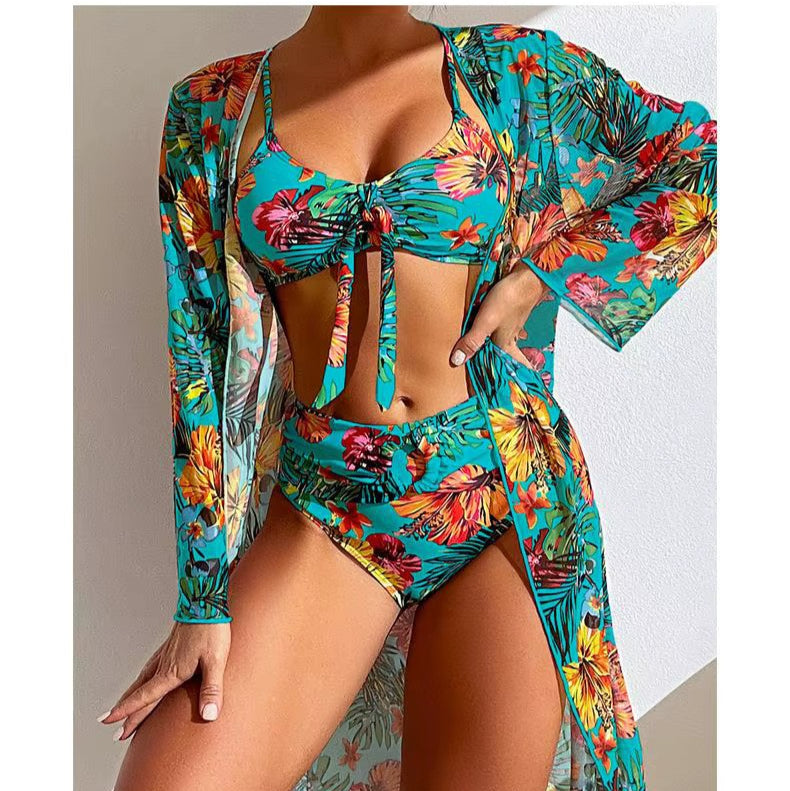 Zaria – Trendy bikiniset met hoge taille en stijlvolle cover-up