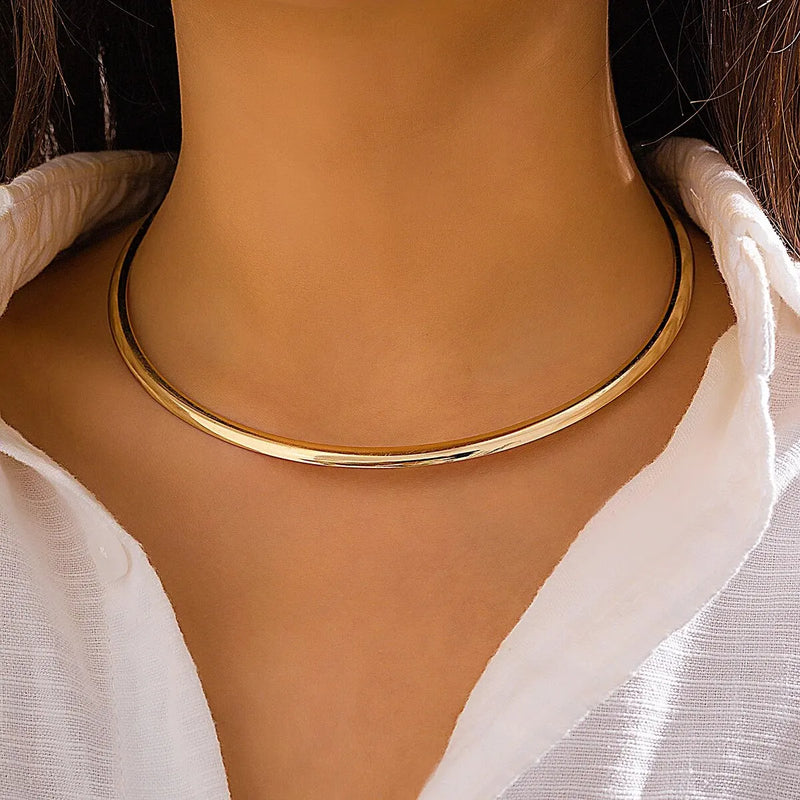 IronEdge - Stijlvolle Vintage Koppel Choker met Stoer Metalen Ontwerp
