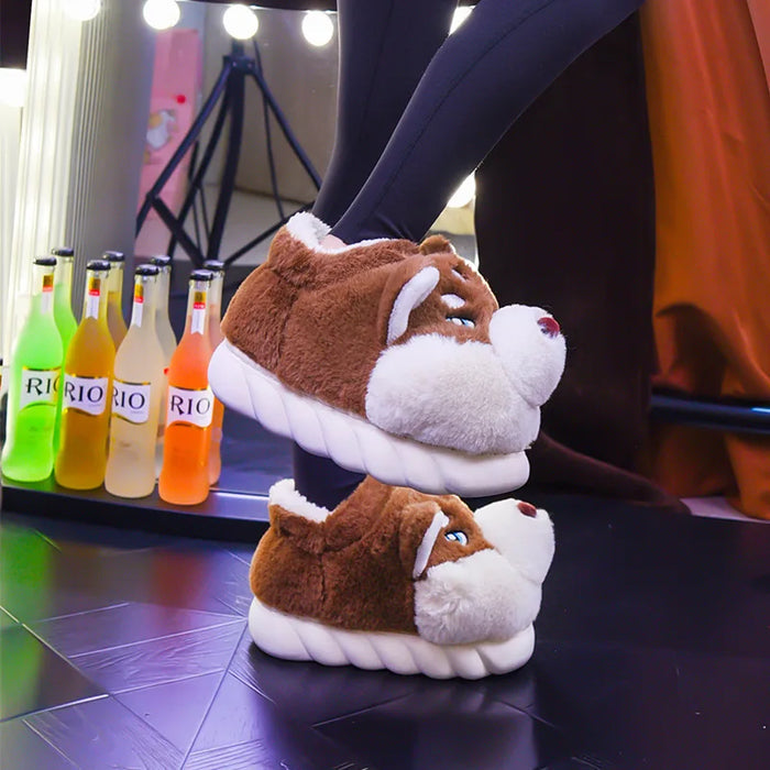 PawSnug – Gezellige huskypantoffels met schattig hondengezichtje en zachte pasvorm