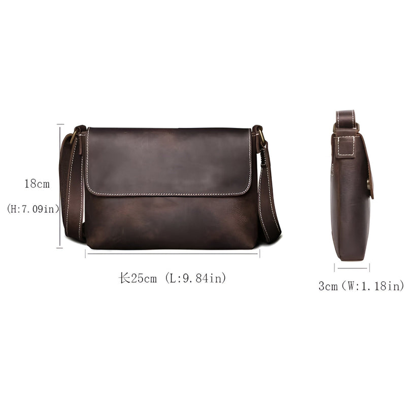 Elijah - Strakke vintage schoudertas met ruim interieur en ergonomische riemen