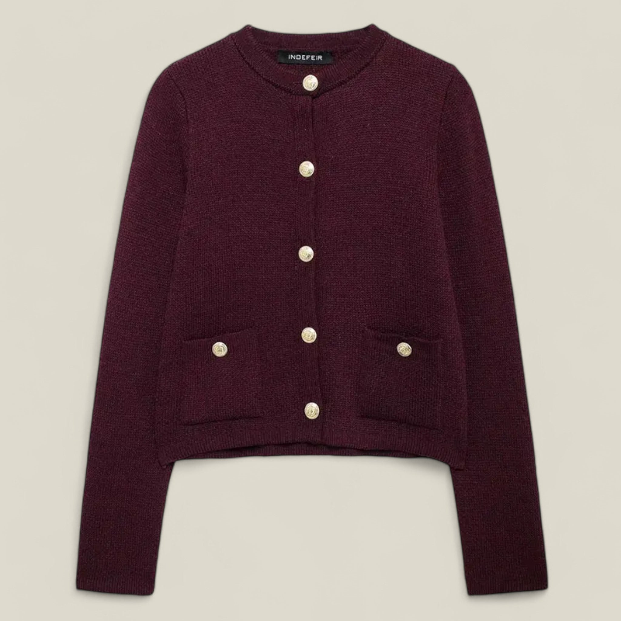 Emma - Vintage vest met ronde hals en slank knoopontwerp
