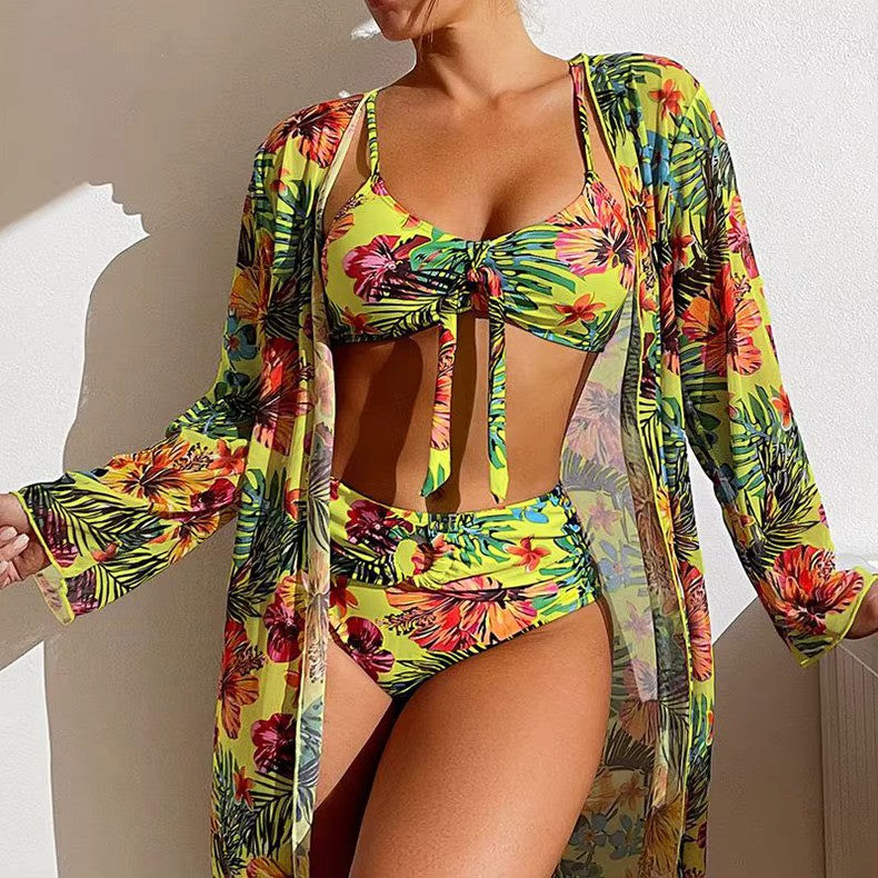 Zaria – Trendy bikiniset met hoge taille en stijlvolle cover-up