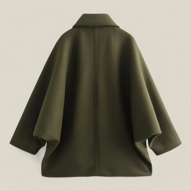 Sophia - Oversized Lange Mouw Jas met Klassieke Knoopsluiting en Relaxed Fit