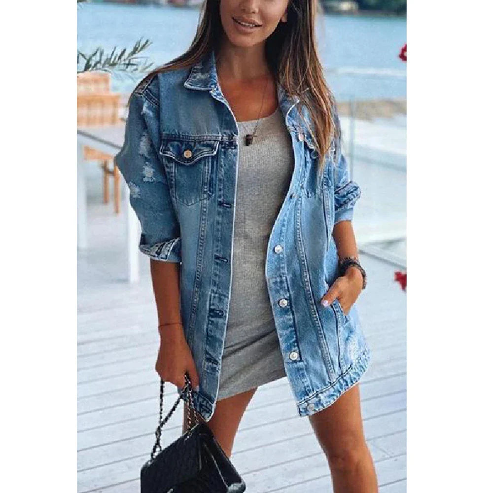 Dania – Oversized jas met knoopsluiting en borstzakken voor casual comfort