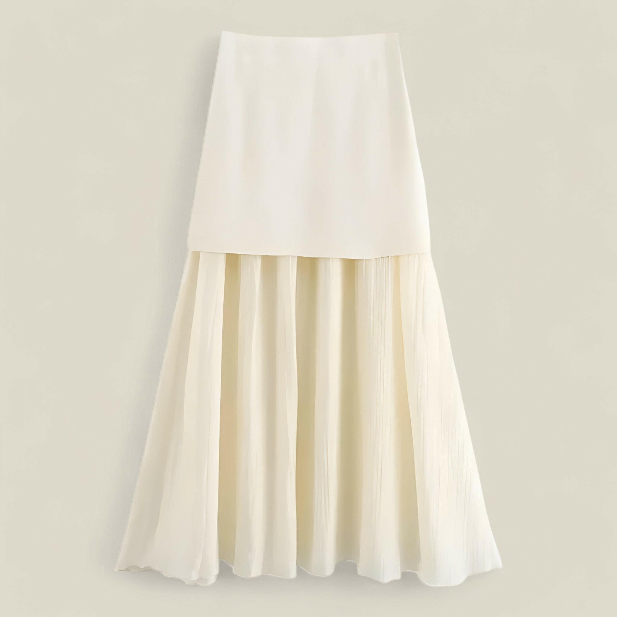 Sophia - Elegant tweedelig gebreid vest en geplooide midi-rok voor veelzijdige stijl