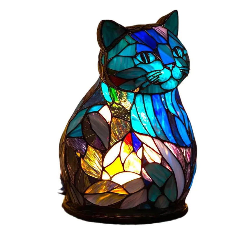 LuminaWild – Handgemaakte Hars Kunstlamp met 14 Kleurrijke Diermotieven