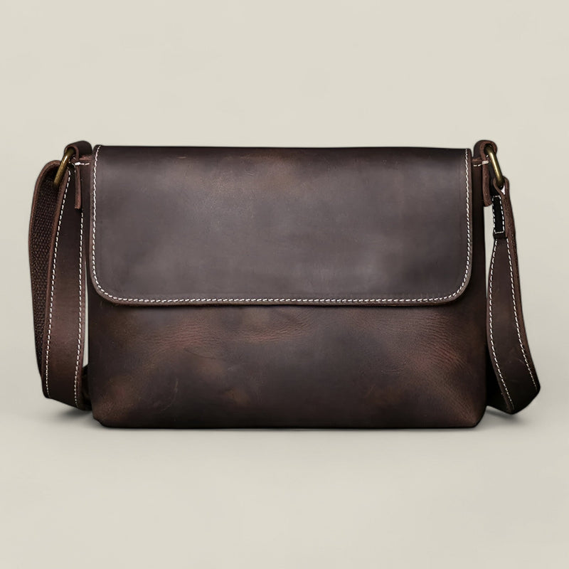 Elijah - Strakke vintage schoudertas met ruim interieur en ergonomische riemen