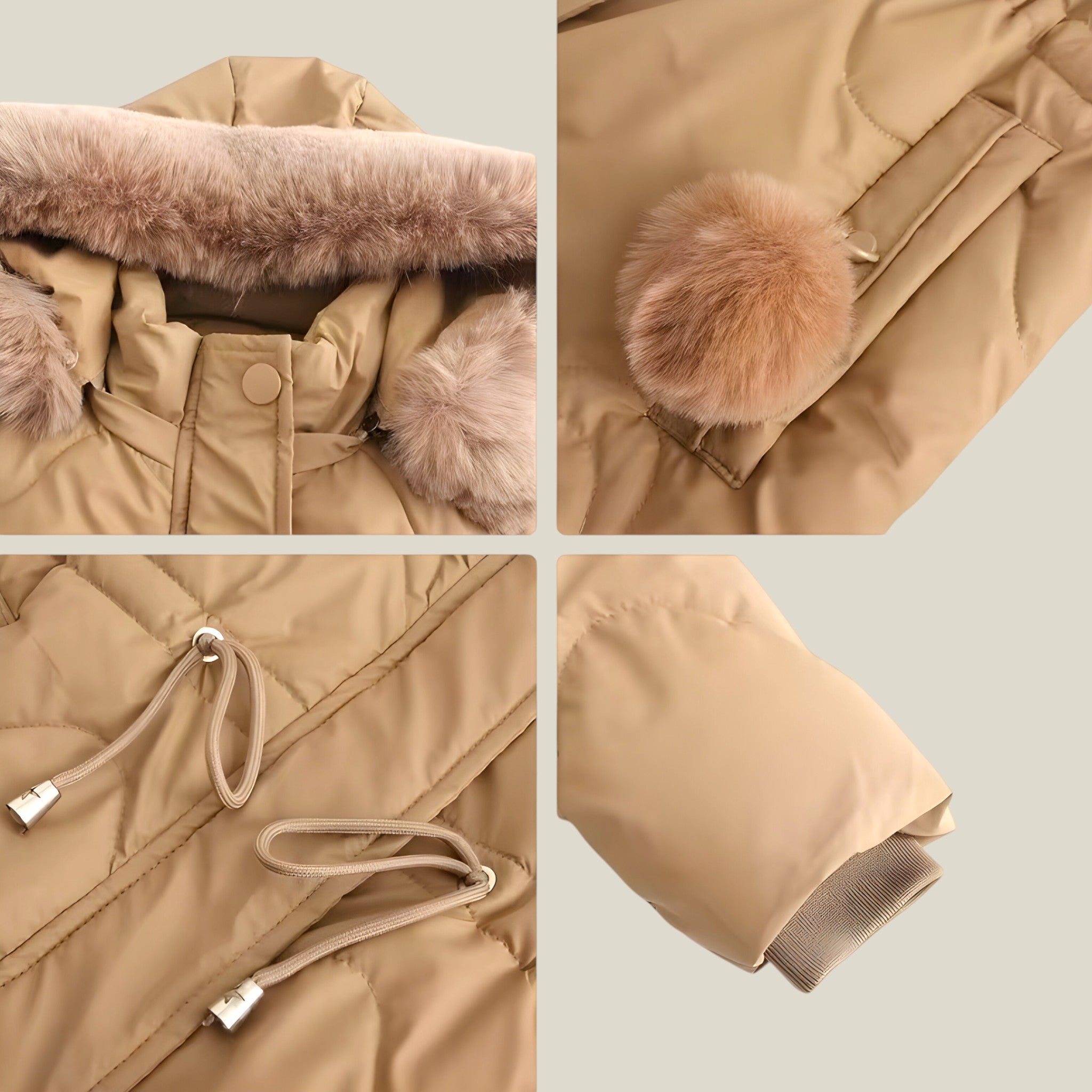 Scarlett - Winterjas met slanke pasvorm, geïsoleerde capuchon en functionele zakken