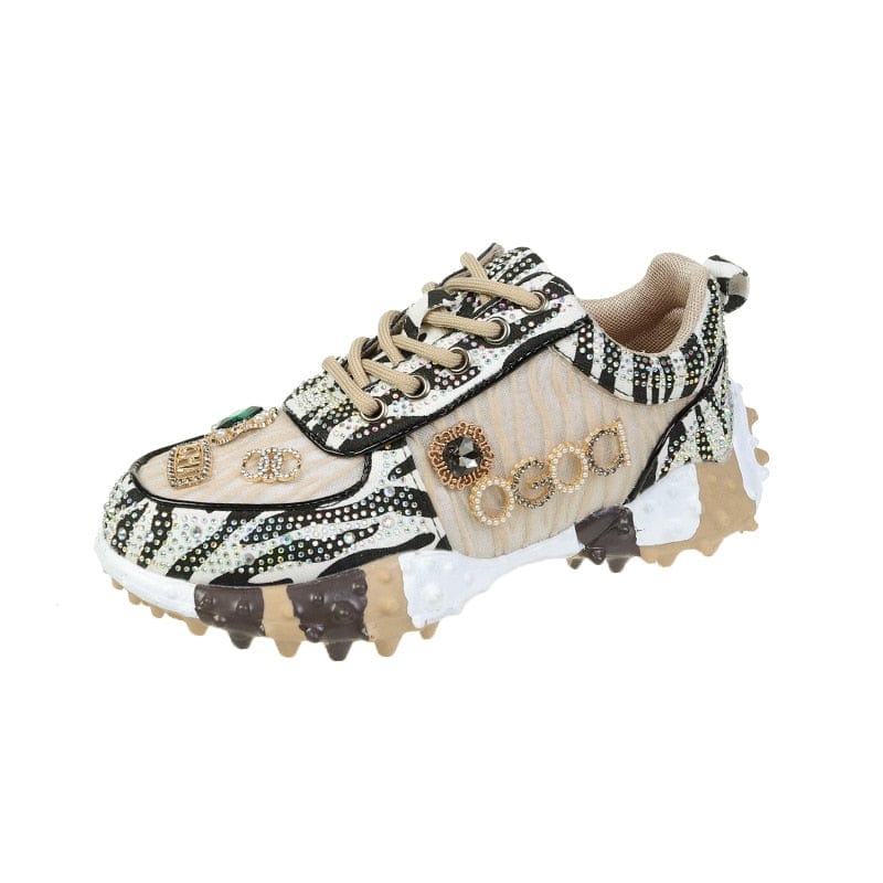 Scarlett - Sneakers met Strassdetails en Vetersluiting
