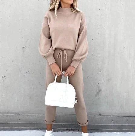 Lotte - Casual Tweedelige Set met Lange Mouwen en Ronde Hals