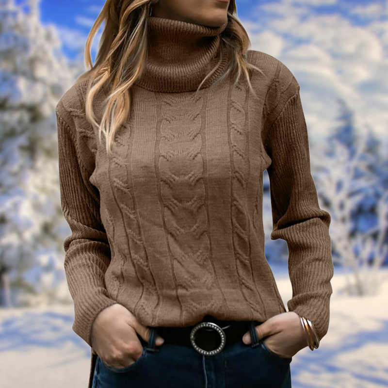 Freya - Elegante Single-Breasted Sweater met Geruite Kraag