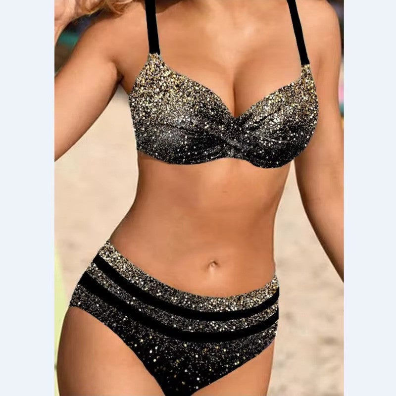 Breni - Trendy bikiniset met hoog getailleerde onderkant en glamoureus design