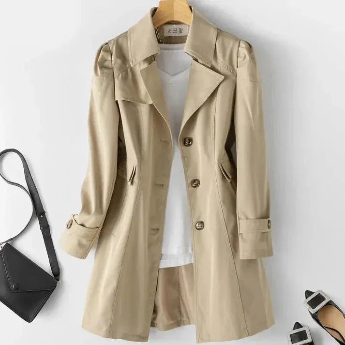 Grace - Stijlvolle Trench Coat met Verstelbare Mouwen en Veilige Zakken