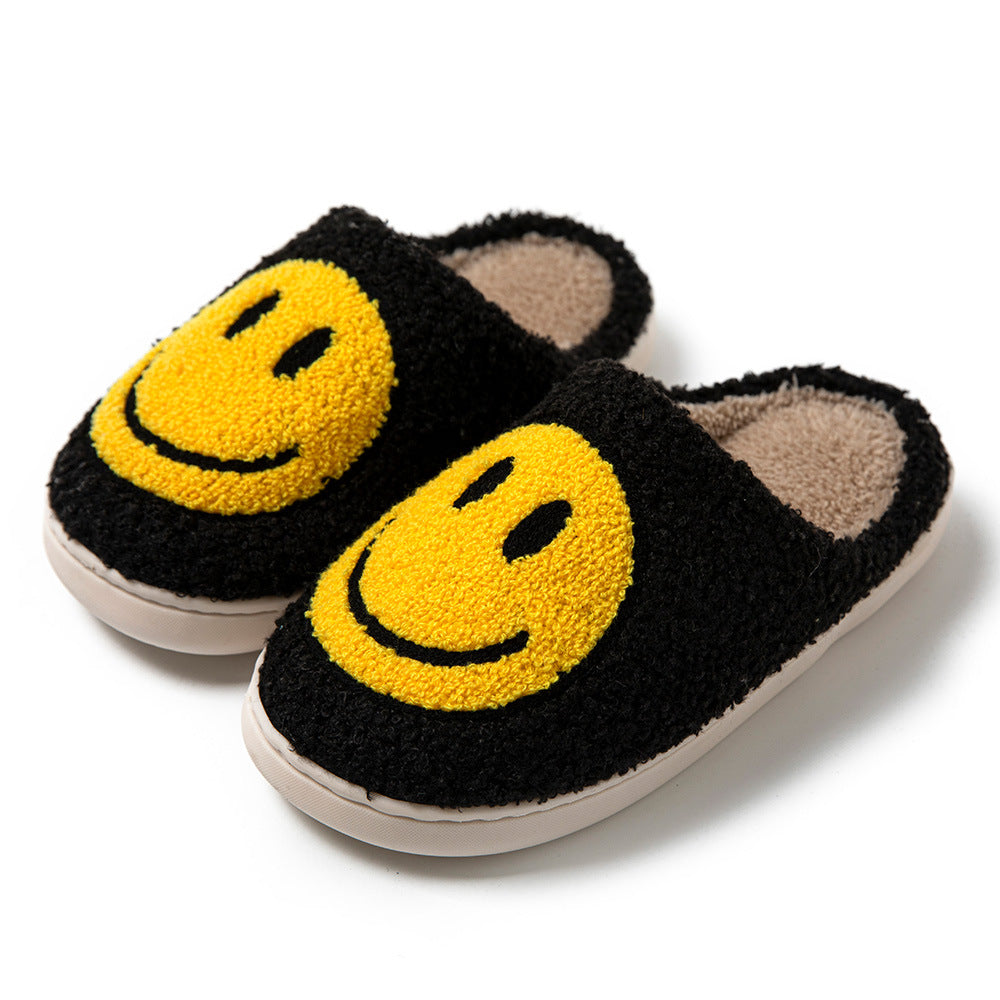 Anna– Slippers met Geborduurd Smiley Design en Nepbont Voering