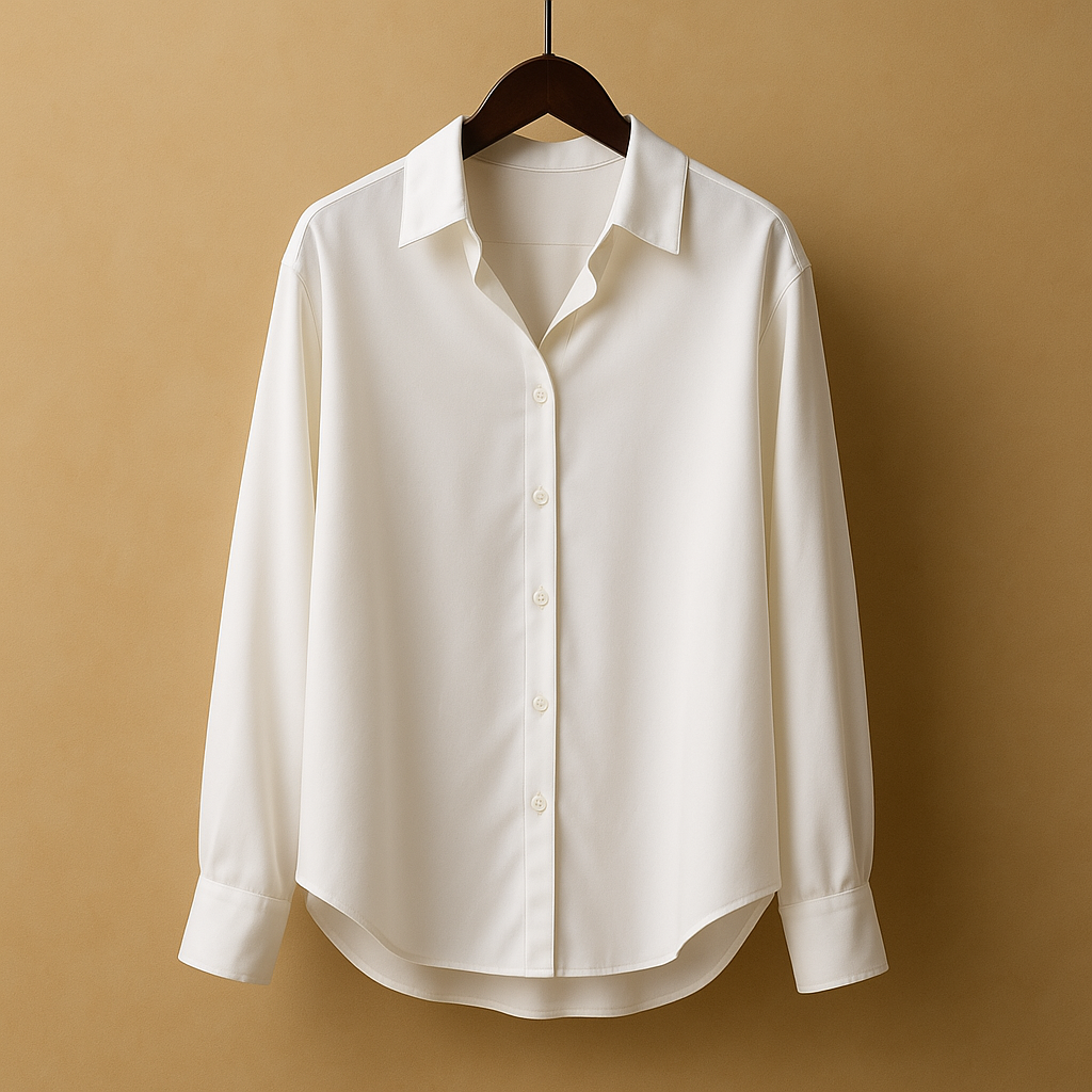 Anaya – Elegant overhemd met lange mouwen, knoopsluiting en omslagkraag