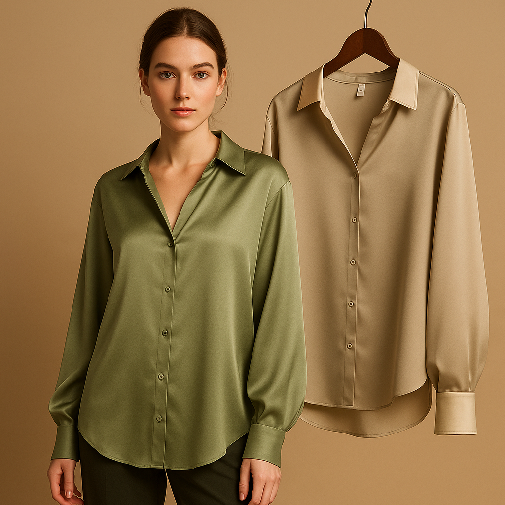 Anaya – Elegant overhemd met lange mouwen, knoopsluiting en omslagkraag