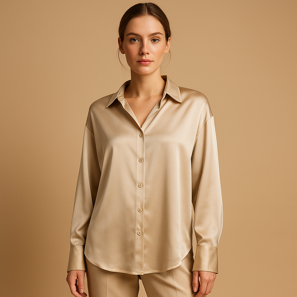 Anaya – Elegant overhemd met lange mouwen, knoopsluiting en omslagkraag