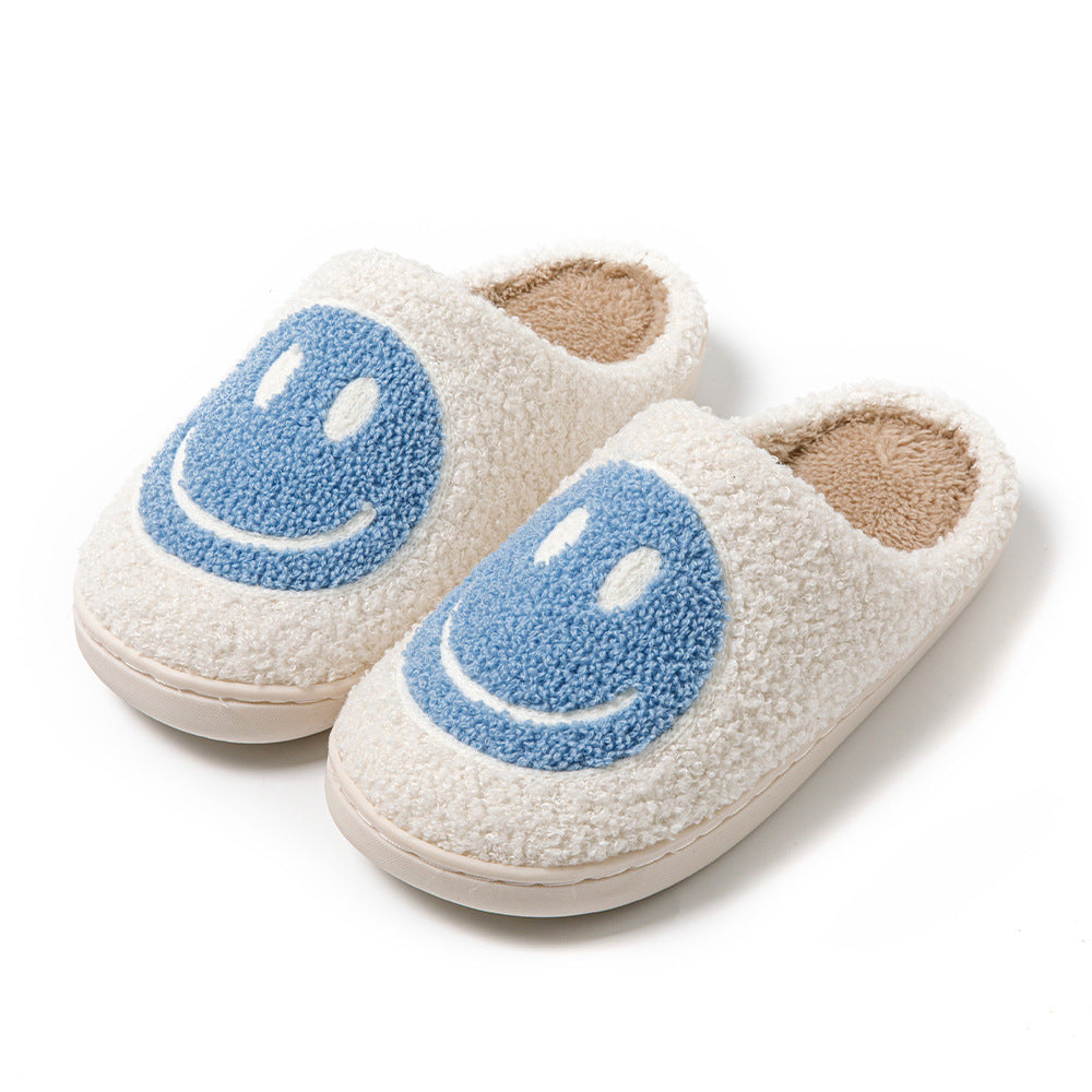Anna– Slippers met Geborduurd Smiley Design en Nepbont Voering