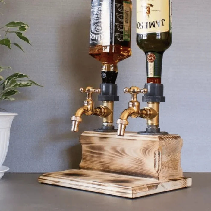 PourLoom - Elegante houten drankdispenser met tijdloos silhouet en soepel stromende kraan