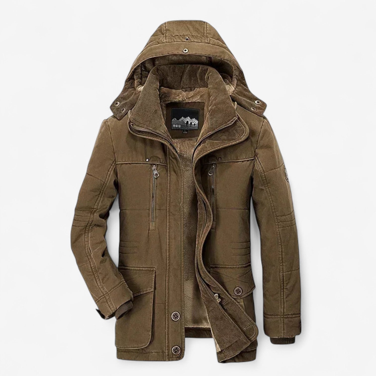 Jeremy – Geïsoleerde Winterjas van Katoen-Polyester Mix met Capuchon en Ritssluiting