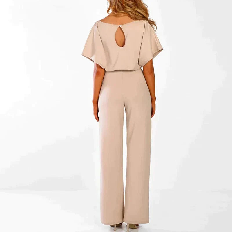 Adriana - Jumpsuit met omkeerbare kraag en verstelbare tailleband