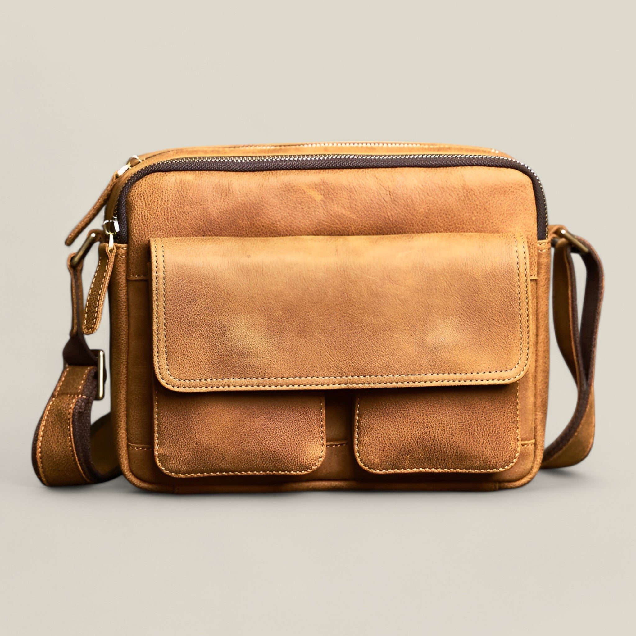 David - Elegante vintage schoudertas met een ruim ontwerp en stijlvolle afwerking