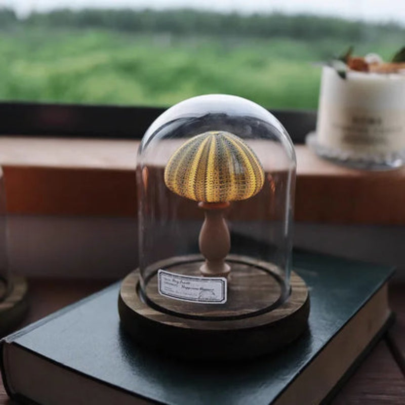 MushGlow - Mini-paddenstoelnachtlampje in glazen koepel met warme magische gloed
