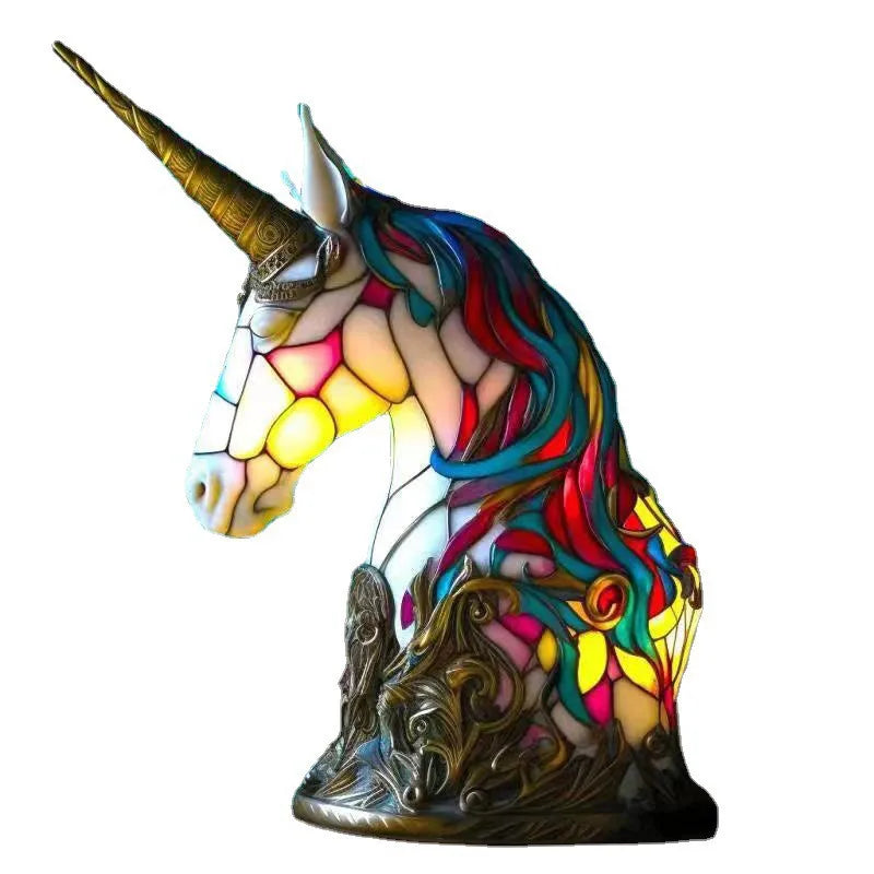 LuminaWild – Handgemaakte Hars Kunstlamp met 14 Kleurrijke Diermotieven
