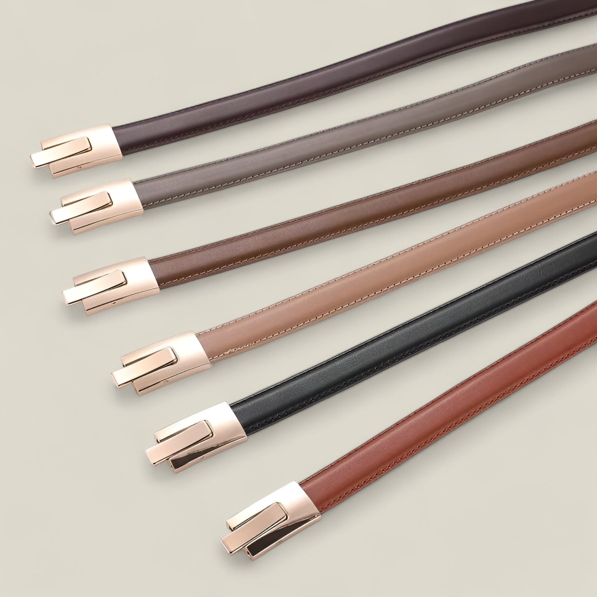 Emma - Elegante smalle riem met gouden gesp voor veelzijdige styling